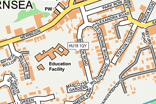 HU18 1QY map - OS OpenMap – Local (Ordnance Survey)