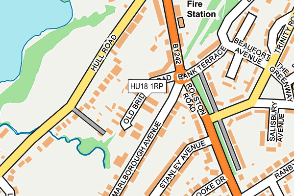 HU18 1RP map - OS OpenMap – Local (Ordnance Survey)