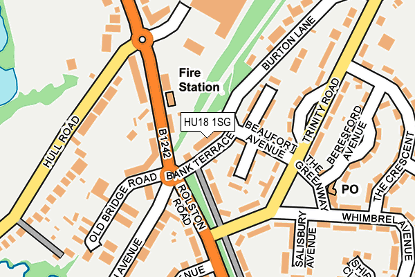 HU18 1SG map - OS OpenMap – Local (Ordnance Survey)