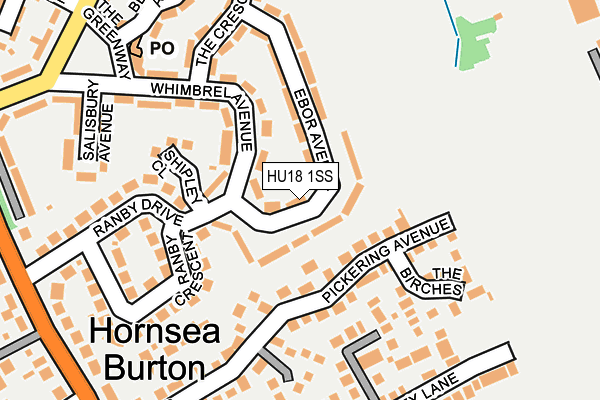 HU18 1SS map - OS OpenMap – Local (Ordnance Survey)