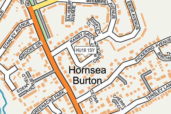 HU18 1SY map - OS OpenMap – Local (Ordnance Survey)