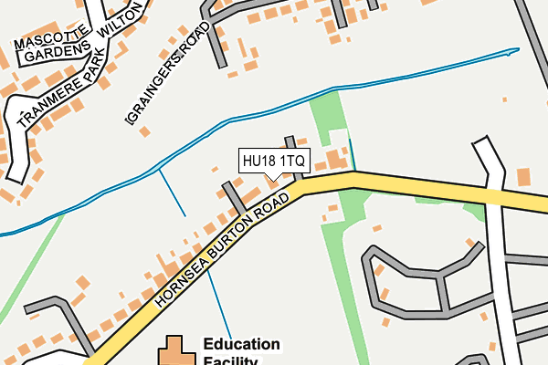 HU18 1TQ map - OS OpenMap – Local (Ordnance Survey)