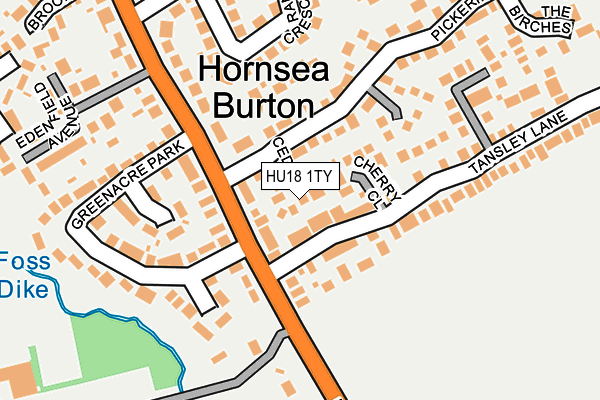 HU18 1TY map - OS OpenMap – Local (Ordnance Survey)