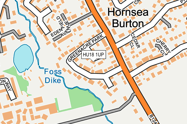 HU18 1UP map - OS OpenMap – Local (Ordnance Survey)