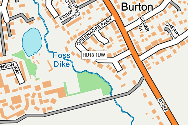 HU18 1UW map - OS OpenMap – Local (Ordnance Survey)