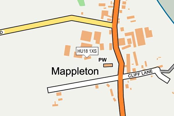 HU18 1XS map - OS OpenMap – Local (Ordnance Survey)