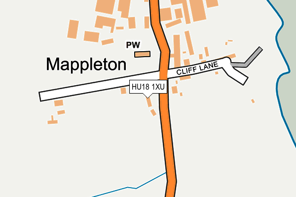 HU18 1XU map - OS OpenMap – Local (Ordnance Survey)