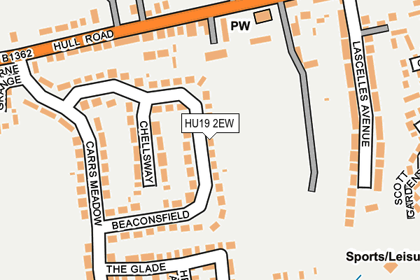 HU19 2EW map - OS OpenMap – Local (Ordnance Survey) HU19 2EW map - OS OpenMap – Local (Ordnance Survey)