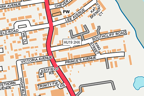 HU19 2HX map - OS OpenMap – Local (Ordnance Survey)