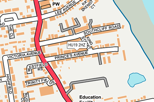 HU19 2HZ map - OS OpenMap – Local (Ordnance Survey)