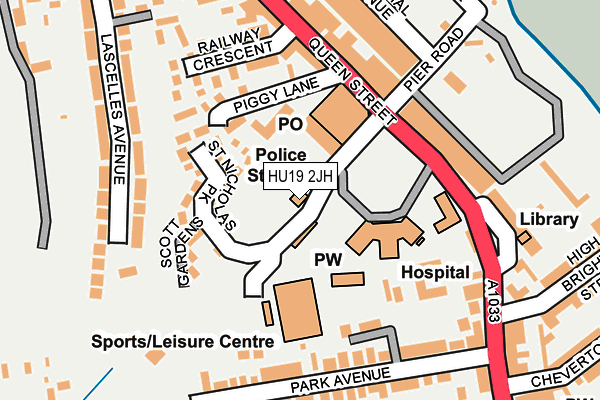 HU19 2JH map - OS OpenMap – Local (Ordnance Survey) HU19 2JH map - OS OpenMap – Local (Ordnance Survey)