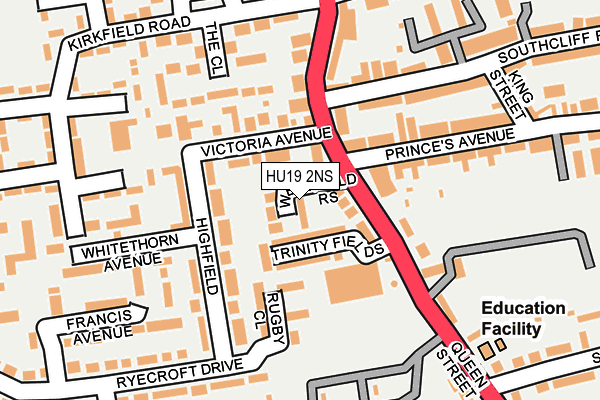 HU19 2NS map - OS OpenMap – Local (Ordnance Survey)