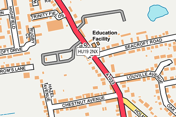 HU19 2NX map - OS OpenMap – Local (Ordnance Survey) HU19 2NX map - OS OpenMap – Local (Ordnance Survey)