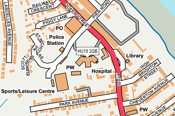 HU19 2QB map - OS OpenMap – Local (Ordnance Survey) HU19 2QB map - OS OpenMap – Local (Ordnance Survey)
