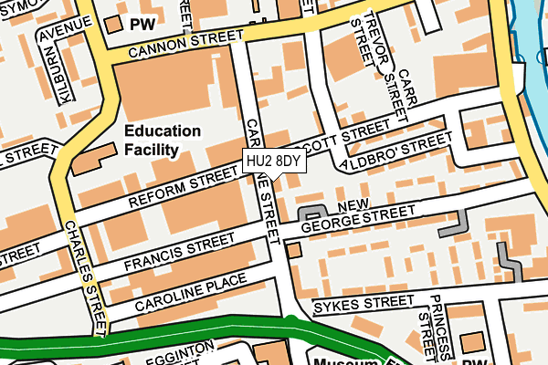 HU2 8DY map - OS OpenMap – Local (Ordnance Survey) HU2 8DY map - OS OpenMap – Local (Ordnance Survey)