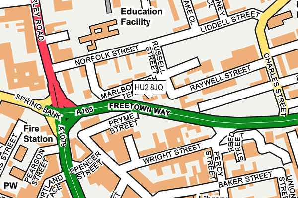 HU2 8JQ map - OS OpenMap – Local (Ordnance Survey) HU2 8JQ map - OS OpenMap – Local (Ordnance Survey)
