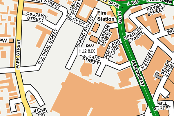 HU2 8JX map - OS OpenMap – Local (Ordnance Survey) HU2 8JX map - OS OpenMap – Local (Ordnance Survey)