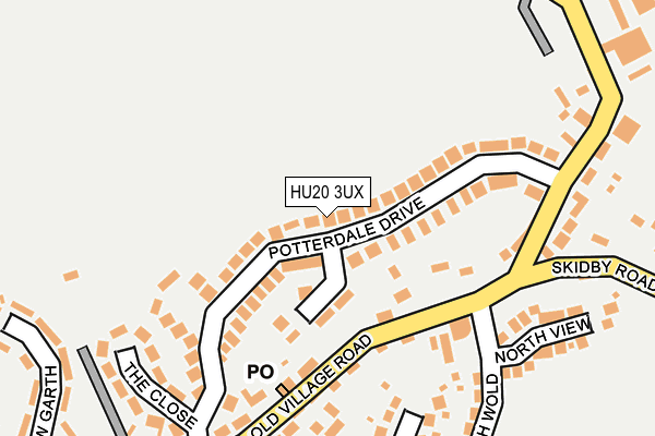 HU20 3UX map - OS OpenMap – Local (Ordnance Survey) HU20 3UX map - OS OpenMap – Local (Ordnance Survey)