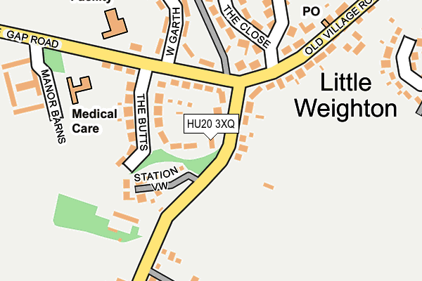 HU20 3XQ map - OS OpenMap – Local (Ordnance Survey) HU20 3XQ map - OS OpenMap – Local (Ordnance Survey)
