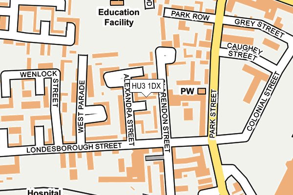 HU3 1DX map - OS OpenMap – Local (Ordnance Survey) HU3 1DX map - OS OpenMap – Local (Ordnance Survey)
