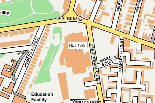HU3 1EW map - OS OpenMap – Local (Ordnance Survey) HU3 1EW map - OS OpenMap – Local (Ordnance Survey)