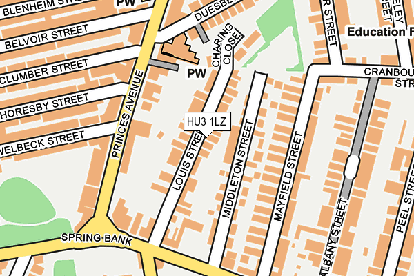 HU3 1LZ map - OS OpenMap – Local (Ordnance Survey) HU3 1LZ map - OS OpenMap – Local (Ordnance Survey)