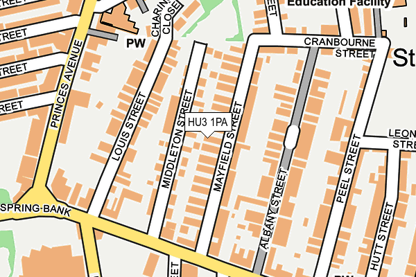 HU3 1PA map - OS OpenMap – Local (Ordnance Survey) HU3 1PA map - OS OpenMap – Local (Ordnance Survey)