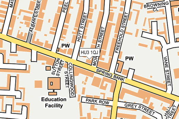 HU3 1QJ map - OS OpenMap – Local (Ordnance Survey) HU3 1QJ map - OS OpenMap – Local (Ordnance Survey)