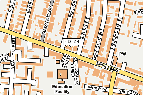 HU3 1QN map - OS OpenMap – Local (Ordnance Survey)