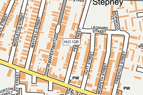 HU3 1QR map - OS OpenMap – Local (Ordnance Survey)