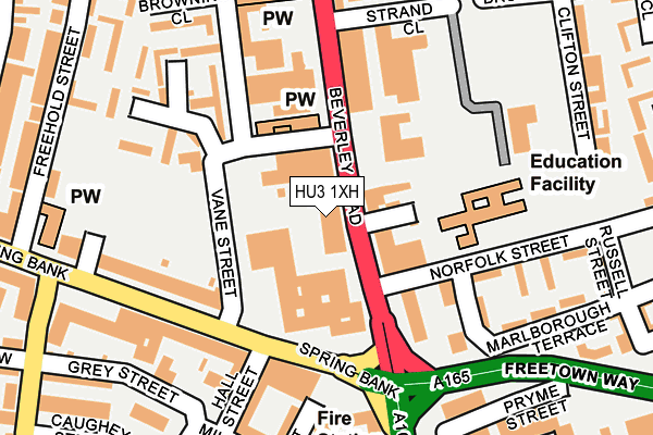 HU3 1XH map - OS OpenMap – Local (Ordnance Survey) HU3 1XH map - OS OpenMap – Local (Ordnance Survey)