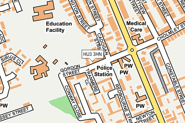 HU3 3HN map - OS OpenMap – Local (Ordnance Survey) HU3 3HN map - OS OpenMap – Local (Ordnance Survey)