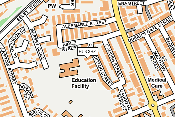 HU3 3HZ map - OS OpenMap – Local (Ordnance Survey) HU3 3HZ map - OS OpenMap – Local (Ordnance Survey)