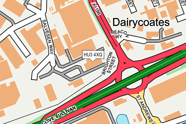 HU3 4XQ map - OS OpenMap – Local (Ordnance Survey)
