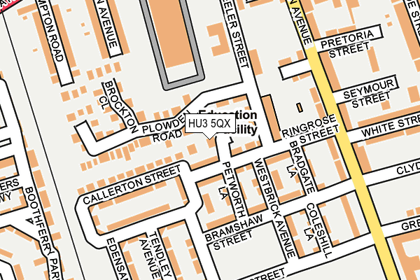 HU3 5QX map - OS OpenMap – Local (Ordnance Survey) HU3 5QX map - OS OpenMap – Local (Ordnance Survey)