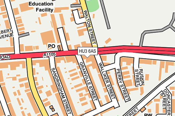 HU3 6AS map - OS OpenMap – Local (Ordnance Survey) HU3 6AS map - OS OpenMap – Local (Ordnance Survey)