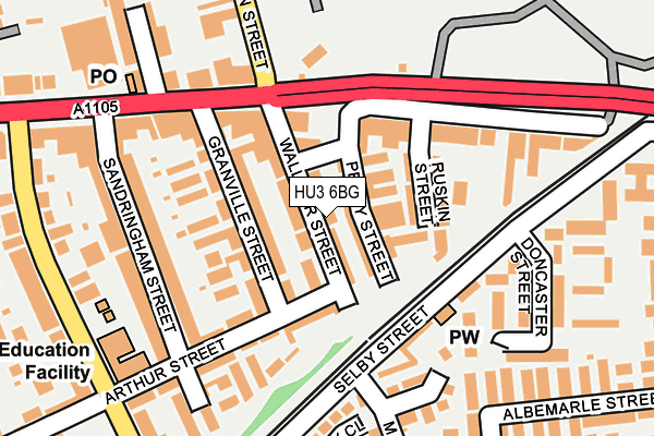 HU3 6BG map - OS OpenMap – Local (Ordnance Survey)