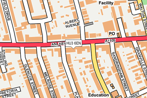HU3 6EN map - OS OpenMap – Local (Ordnance Survey)