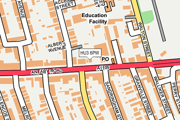 HU3 6PW map - OS OpenMap – Local (Ordnance Survey) HU3 6PW map - OS OpenMap – Local (Ordnance Survey)