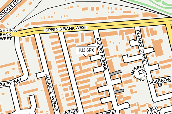 HU3 6PX map - OS OpenMap – Local (Ordnance Survey)