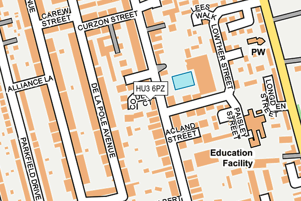 HU3 6PZ map - OS OpenMap – Local (Ordnance Survey)