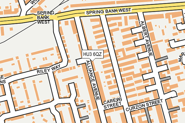 HU3 6QZ map - OS OpenMap – Local (Ordnance Survey)