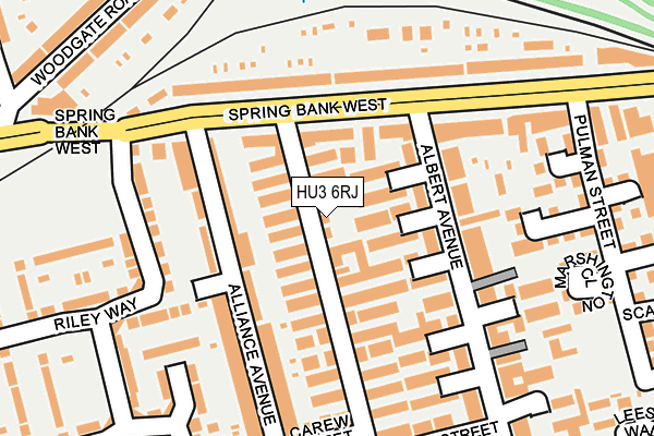 HU3 6RJ map - OS OpenMap – Local (Ordnance Survey)