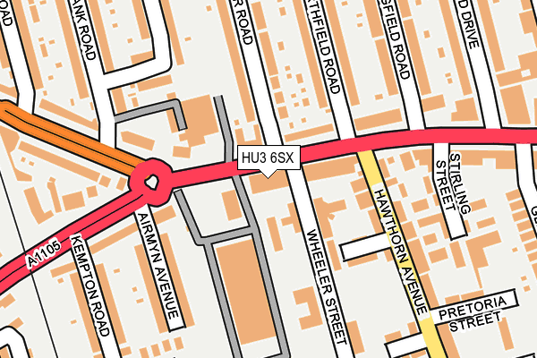 HU3 6SX map - OS OpenMap – Local (Ordnance Survey) HU3 6SX map - OS OpenMap – Local (Ordnance Survey)