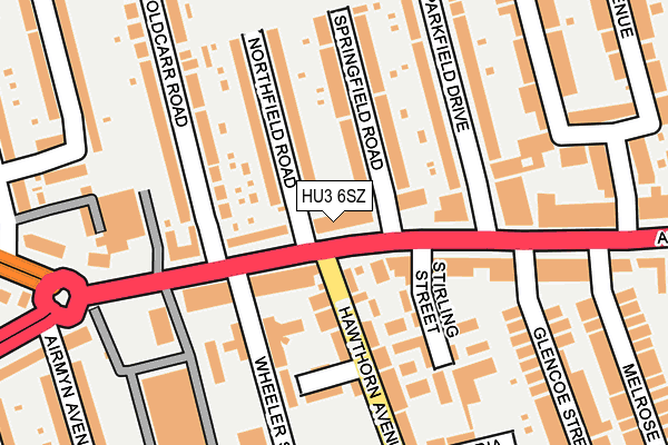 HU3 6SZ map - OS OpenMap – Local (Ordnance Survey) HU3 6SZ map - OS OpenMap – Local (Ordnance Survey)