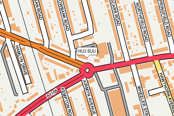HU3 6UU map - OS OpenMap – Local (Ordnance Survey) HU3 6UU map - OS OpenMap – Local (Ordnance Survey)