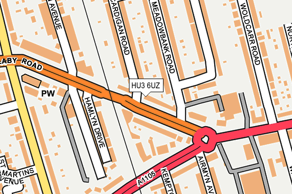 HU3 6UZ map - OS OpenMap – Local (Ordnance Survey)