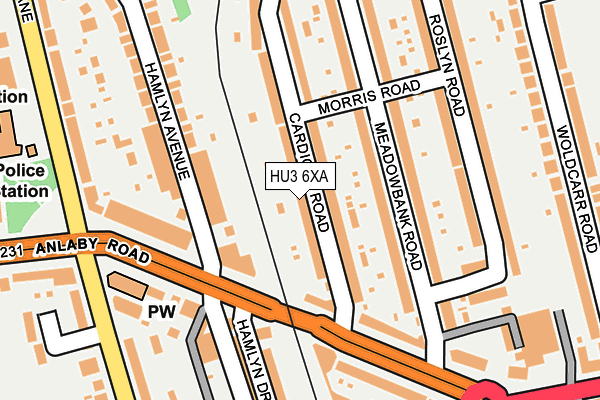 HU3 6XA map - OS OpenMap – Local (Ordnance Survey) HU3 6XA map - OS OpenMap – Local (Ordnance Survey)