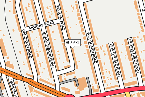HU3 6XJ map - OS OpenMap – Local (Ordnance Survey) HU3 6XJ map - OS OpenMap – Local (Ordnance Survey)