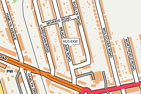 HU3 6XW map - OS OpenMap – Local (Ordnance Survey) HU3 6XW map - OS OpenMap – Local (Ordnance Survey)